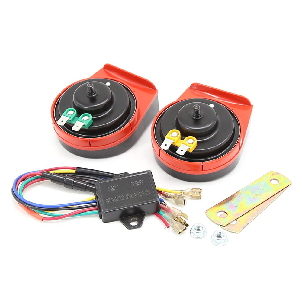 8 tone 12V echo horn car big horn car surround double snail horn alarm