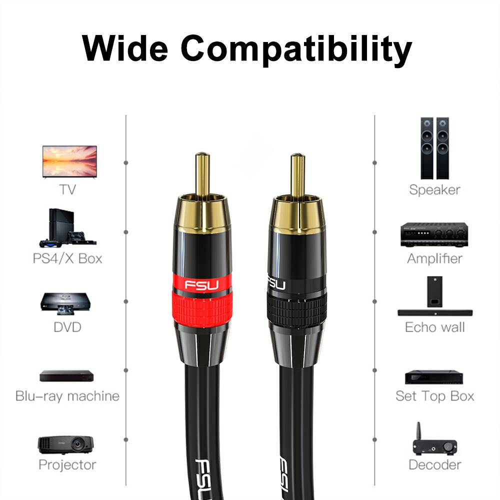 Rca Naar Rca Kabel Digitale Coaxiale Audio Kabel Subwoofer Kabel Spdif Mannelijke Stereo Connector Voor Tv Versterker Hifi Subwoofer Toslink