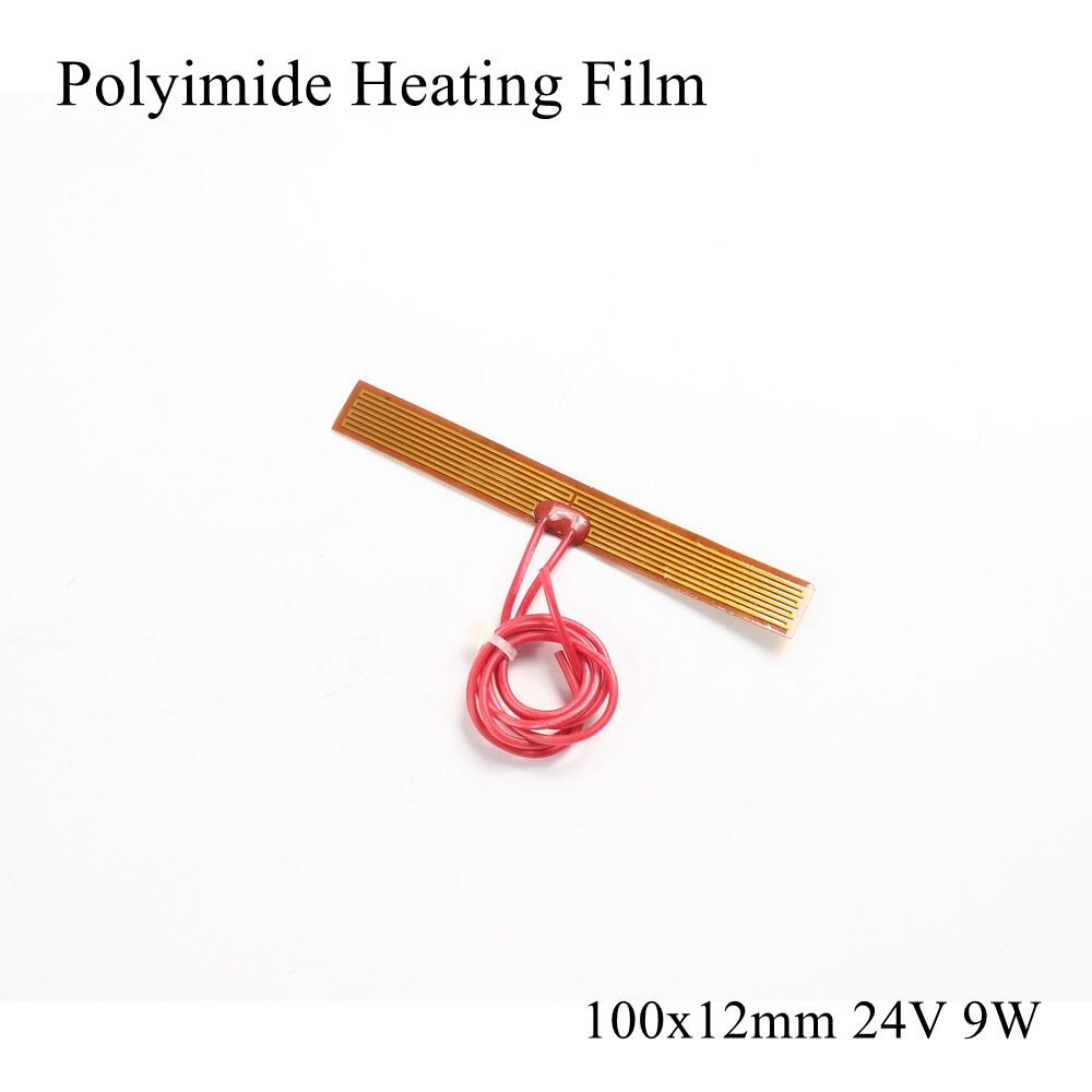 Plaque Film chauffant en Polyimide 5V 12V 24V PI | Coussin pour panneau chauffant électrique, tapis électrotherma adhésif Flexible, aluminium chauffant l'huile: 100x12mm