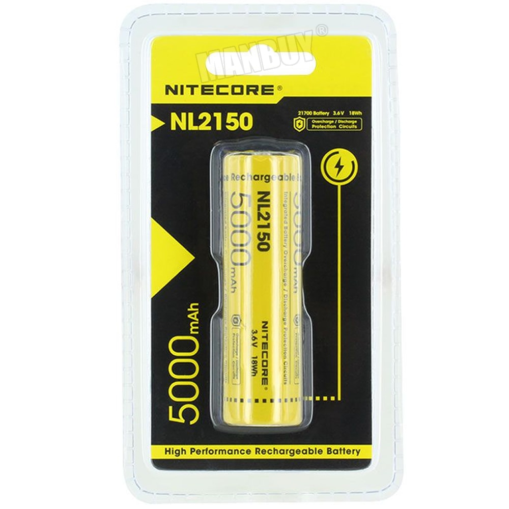 1Pc Nitecore 21700 Batterij 3.6V Li-Ion Oplaadbare Batery 18Wh 8A 5000Mah NL2150 Batterij Beschermende 100% Originele