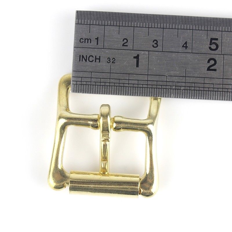 Boucle à rouleau en laiton massif, harnais à une broche, boucle à tige centrale pour sac artisanal en cuir, sangle, licou: 25 mm