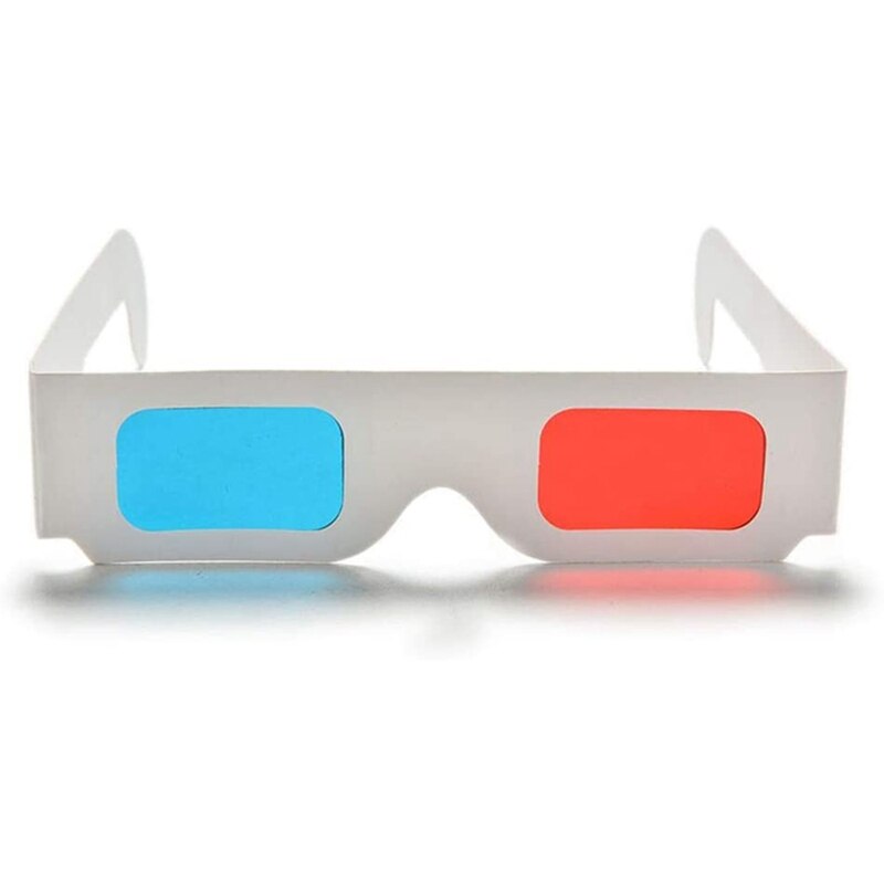 3D Glasses, 10 Pairs Red and Blue Paper Stereo Lenses for Movies Set Anaglyph Paper 3D Glasses