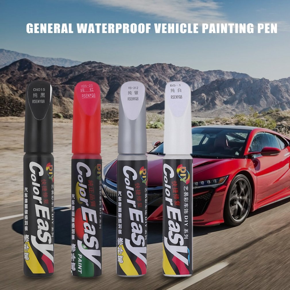 Car up pen sæt bil lak overflade reparation ridse reparation maling hvid grå sort rød blandet farve pen