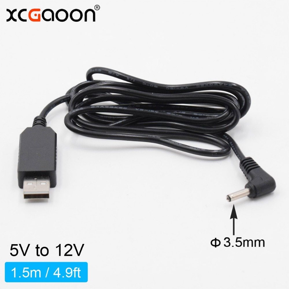 XCGaoon Auto DC-DC Converter 5 V naar 12 V Usb-oplaadkabel voor Auto Elektronische Hond/GPS, USB Ingang 5 V, 3.5mm Voorhaven 12 V 0.8A max