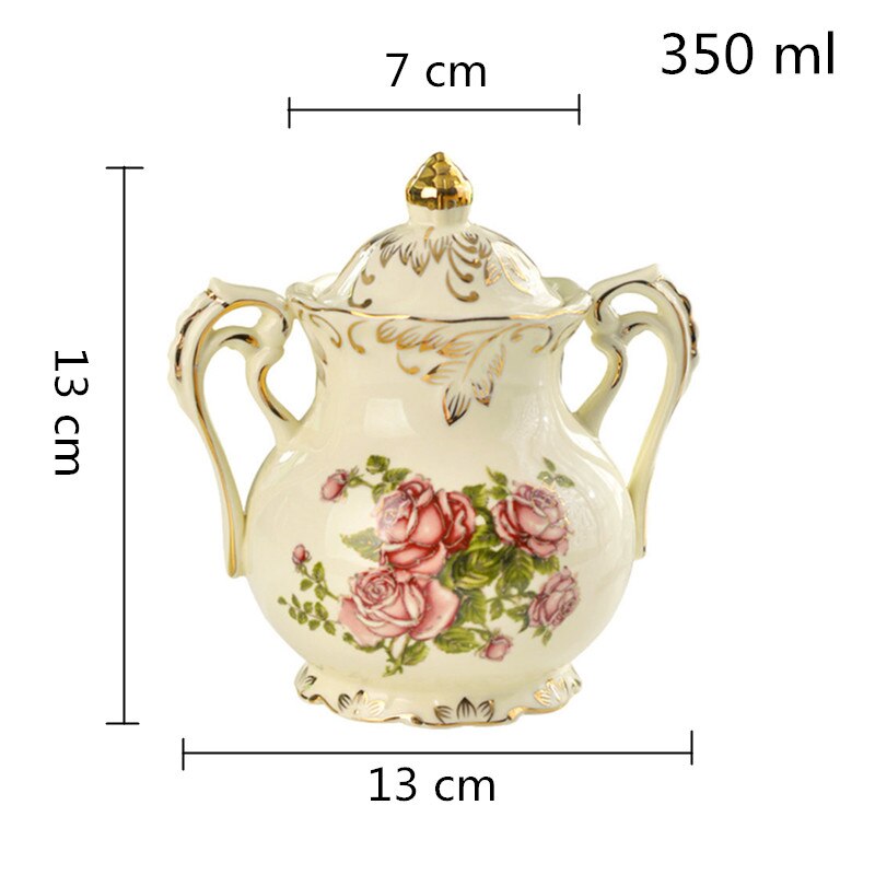 Yolife 350 ml elfenben porcelæns sukker skål keramisk mælkekande mad opbevaringsbeholdere køkkenredskaber kaffe og te tilbehør steg: E