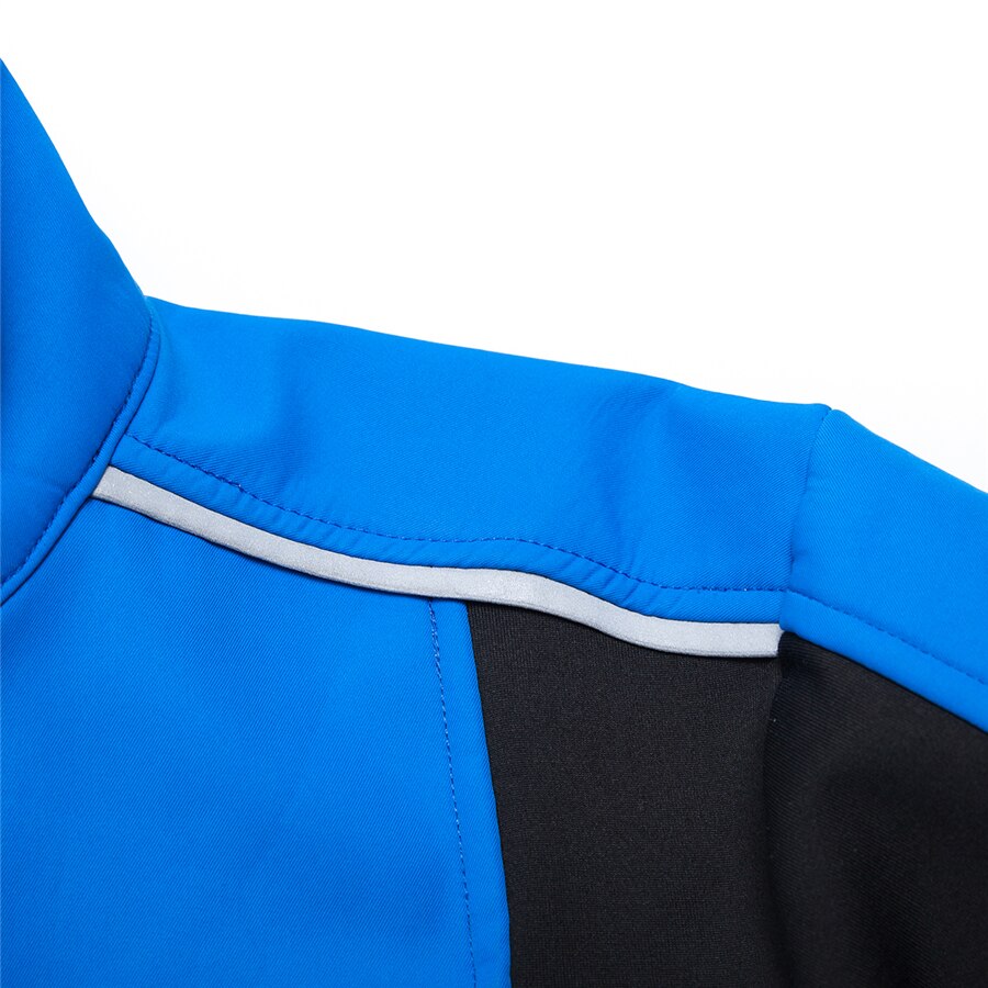 Reflective Windproof Cycling Jacket Men Blue Waterproof Coat Fleece Windbreaker Mountain Bike Bicycle Clothing Roupa Ciclismo