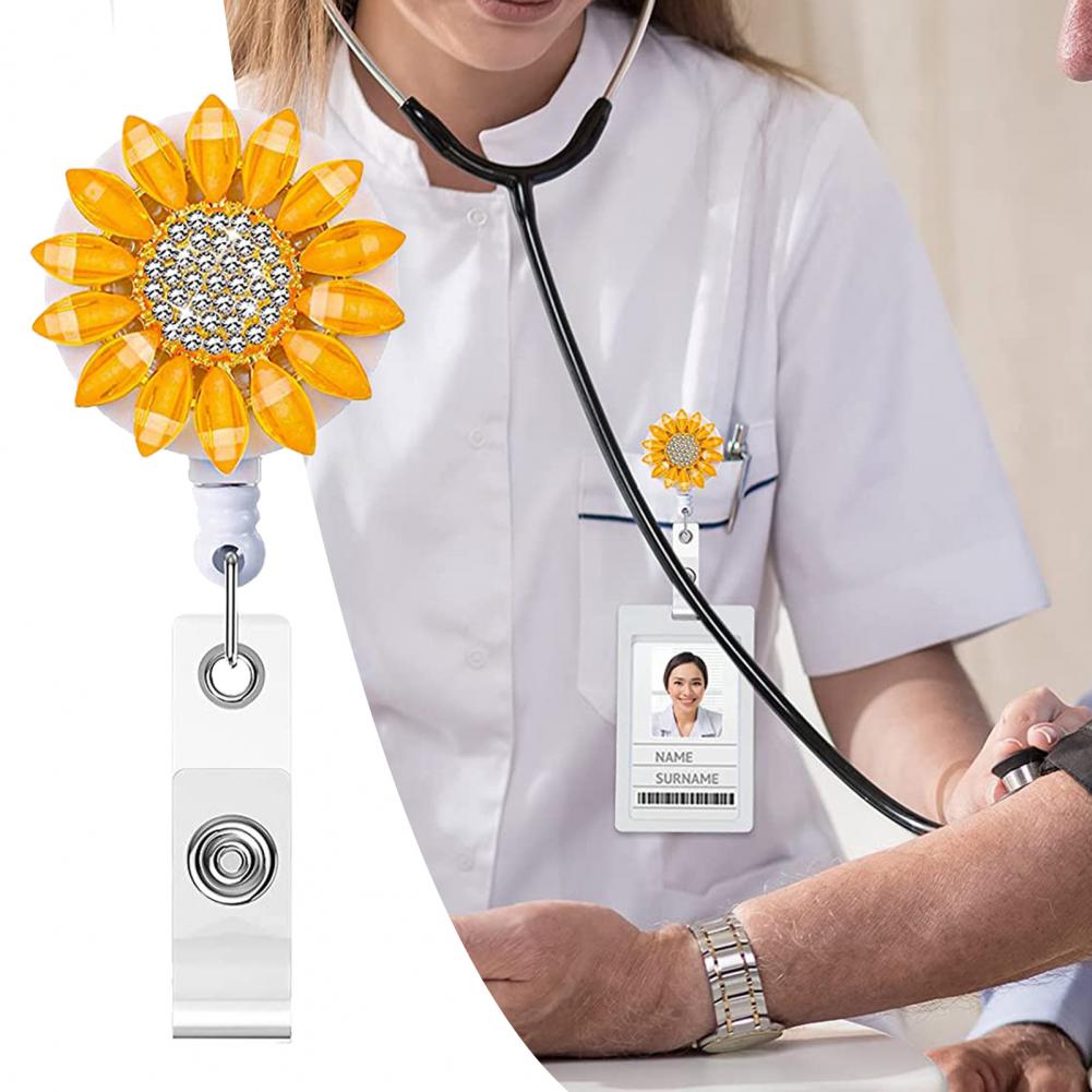 Badge Reel Chic Draagbare Studenten Badge Reel Clip Compact Ingelegd Badge Clip