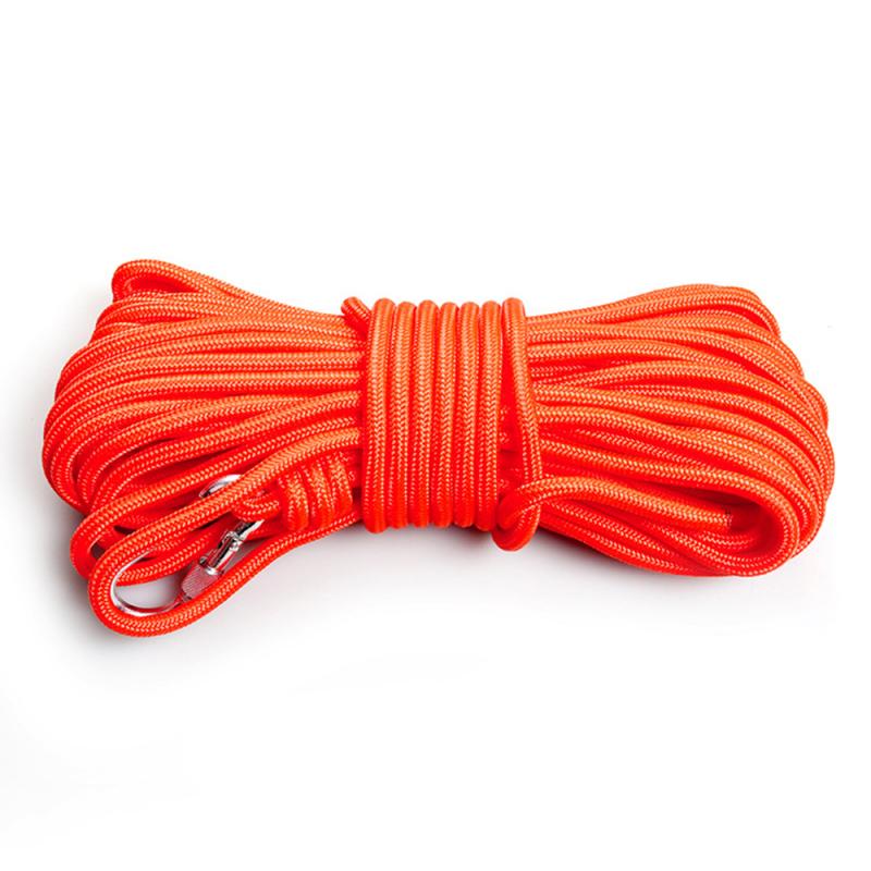 30M Climbing Rope W/ Hooks Outdoor Safety Mountain Rescue Escape Auxiliary Tent Fire Rescue Parachute Rope: 6mmx10M