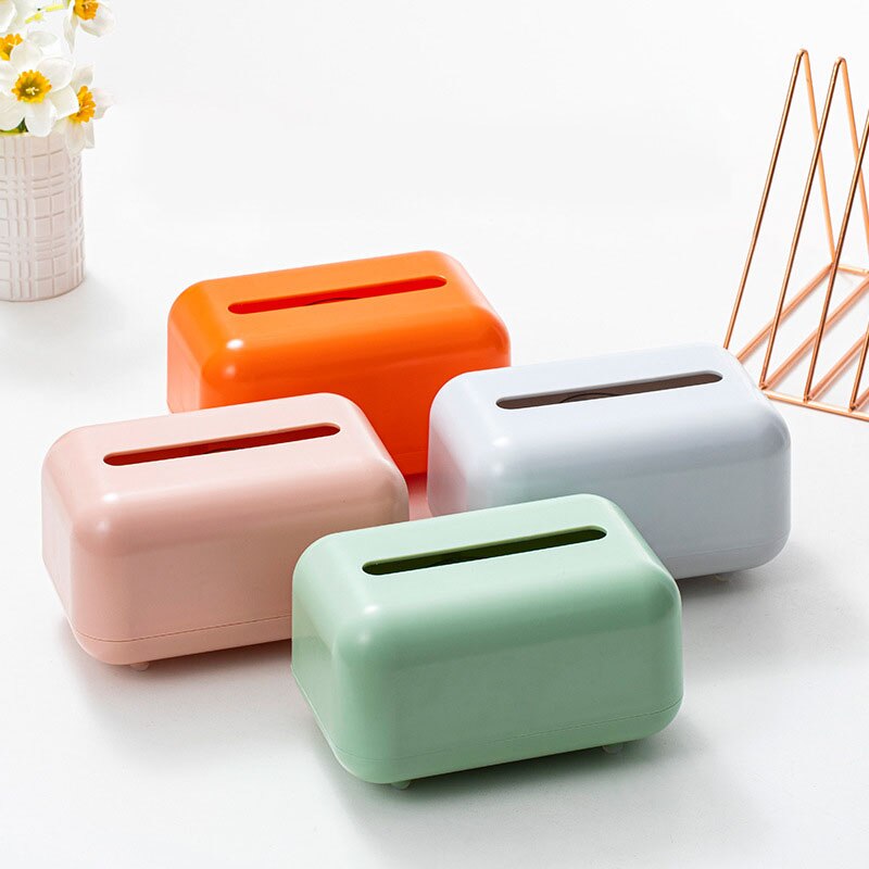 Household Tissue Box with Lid Desktop Paper Holder Napkin Storage Box Office Decoration Sealed Dustproof Tissue Container