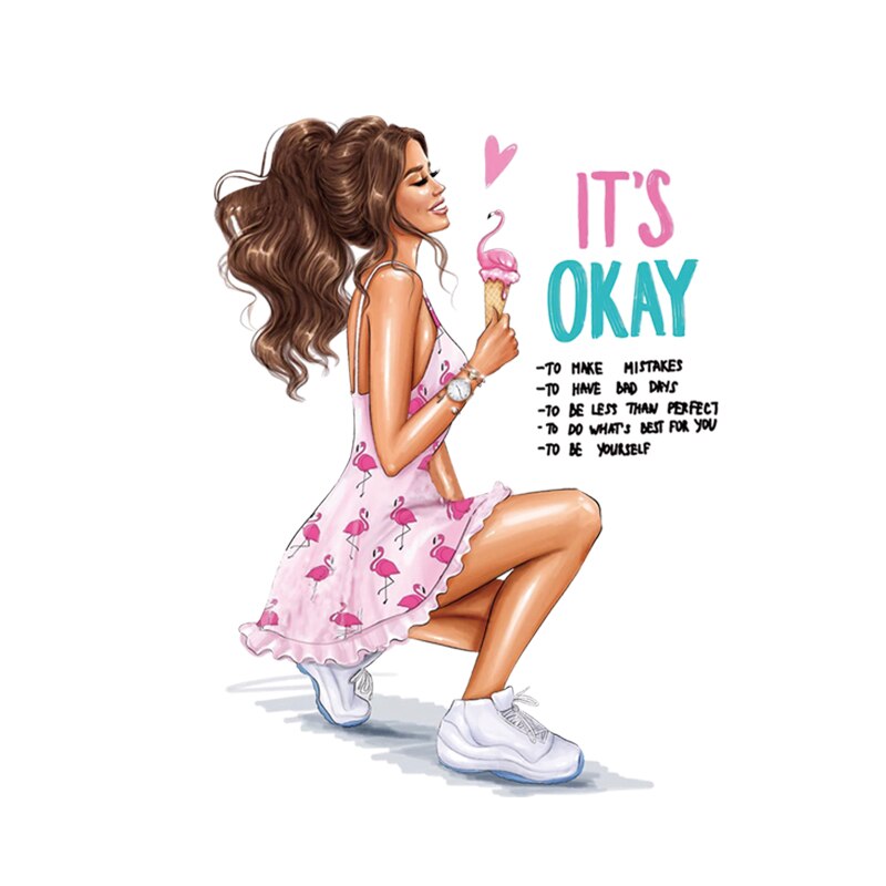 Die neue Mädchen Aufkleber Für T-shirt Thermische Transfer Patch Eisen Auf Transfer Diy Kleidung Waschbar Patches Dekoration Appliqu