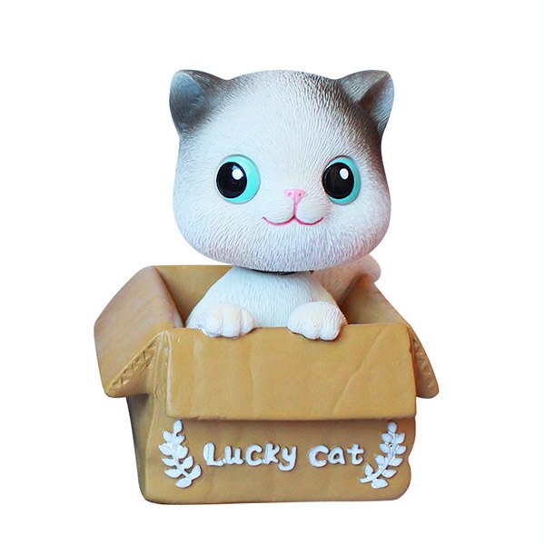 Car Dashboard Decor Toys Shaking Head Cute Kitten Wobble Bobblehead Dog Nodding Cat Car Ornaments Home Decor Accessory: Big eyes