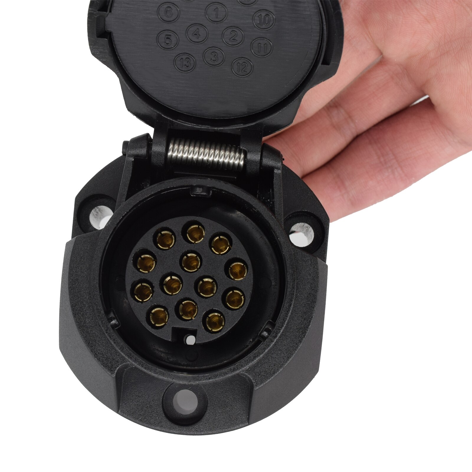Durable 12V 13 Pin Euro Trailer Socket 13-Pole Tow Bar Towing Socket Caravans Wiring Electrical Connector car accessories