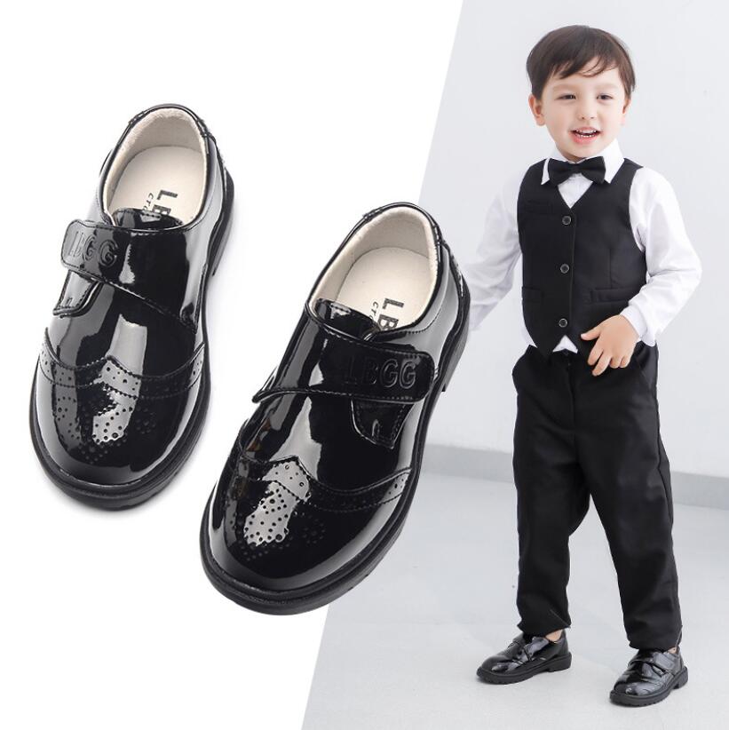 Nowe dziecięce buty skórzane buty ślubne buty dla chłopców dziewczęce marki dziecięce czarne buty wyczynowe delikatne formalne trampki na koturnie