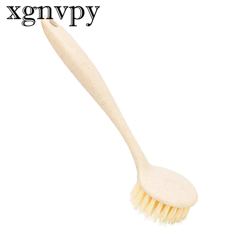 xgnvpy Spazzola per pulizia manico lungo Pentola multifunzionale Lavello Piatto Ciotola Strumento per il lavaggio Rimozione macchie Utilità da cucina