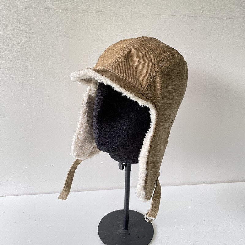 Unisex mænd kvinder øreværn kasket trapper bomber varm trooper øreklapper vinter ski hat solid fluffy imiteret pels kasket motorhjelm hatte: 4