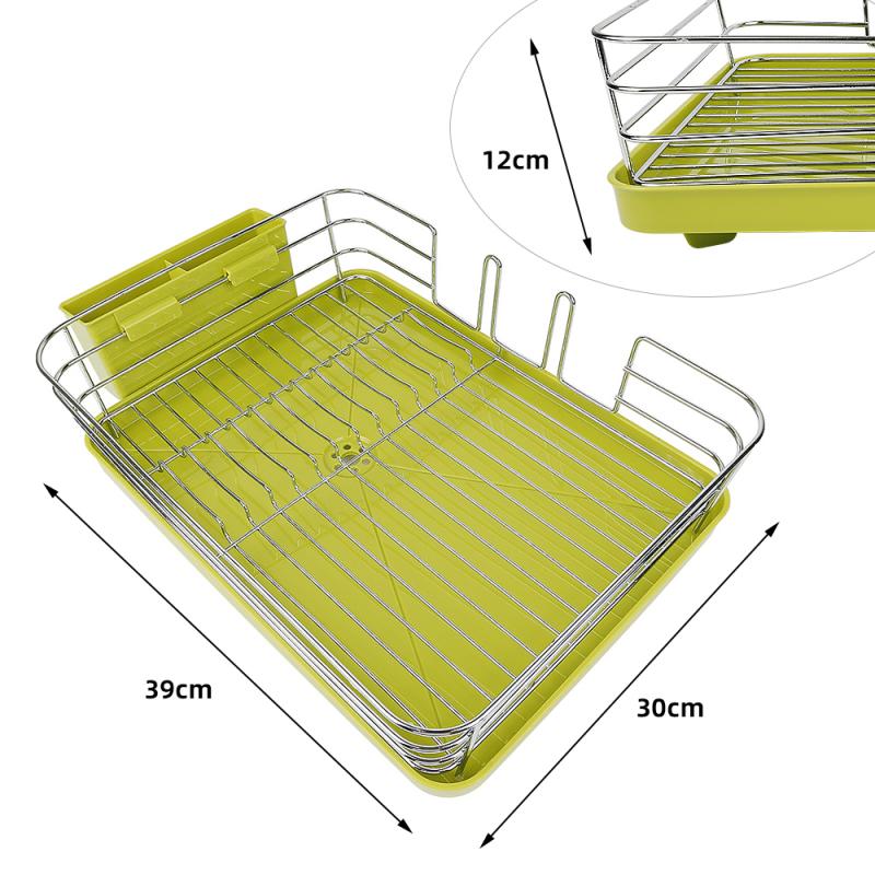 Dish Drying Rack Storage Holder Basket Plated Stainless Steel Washing Holder Kitchen Sink Dish Drainer Drying Organizer Shelf: 04