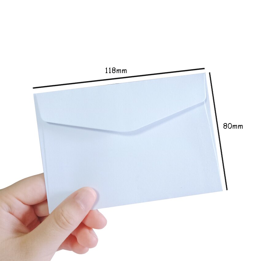 10 Stks/partij 14 Snoep Kleuren Blank Mini Enveloppen Envelop Bruiloft Verjaardagsfeestje Uitnodiging Benodigdheden Kraftpapier Enveloppen: WHITE