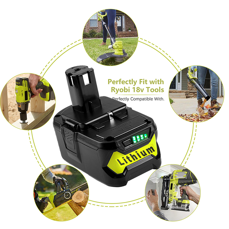 18v 12.8ah li-ion oppladbart batteri til ryobi en+ trådløst elektroverktøy bpl 1820 p108 p109 p106 p105 p104 p103 rb18 l 50 rb18 l 40
