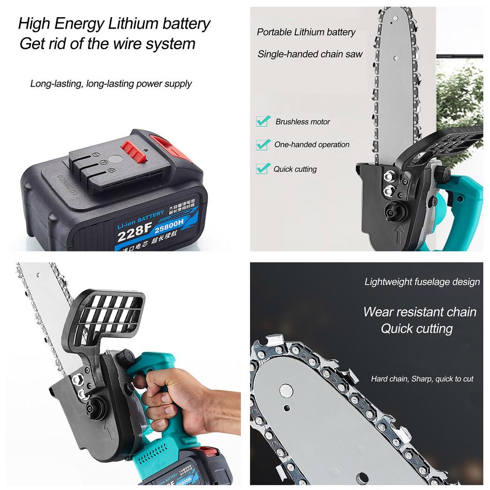 Mini Electric Chainsaw Set Portable Cordless Handheld Pruning Saw Lithium Battery Wood Cutter Home Garden Logging Power Tool