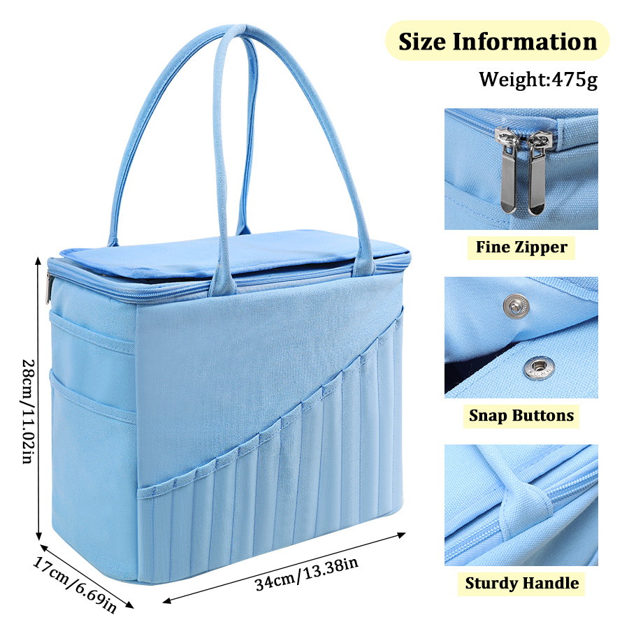Sac de rangement pour fil à tricoter, fourre-tout, sac de rangement pour laine, crochets, aiguilles à tricoter, sac de rangement pour outils de couture, organisateur ménager de bricolage
