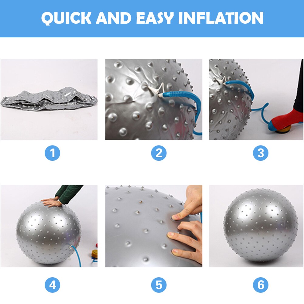 75cm Round Workout Fitness Massage Ball Inflatable Body Balance Pilates Yoga Ball with Pump Body Massage Relieve Pain