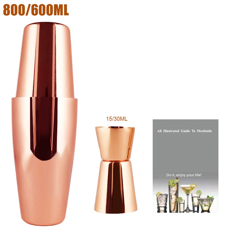 3-12 sztuk Boston Shakers Rose Shaker do koktajli ze stali nierdzewnej mikser wina 550ml 800/600ML zestaw barmański akcesoria barowe Dropshipping: RG 800 600ml Shaker3