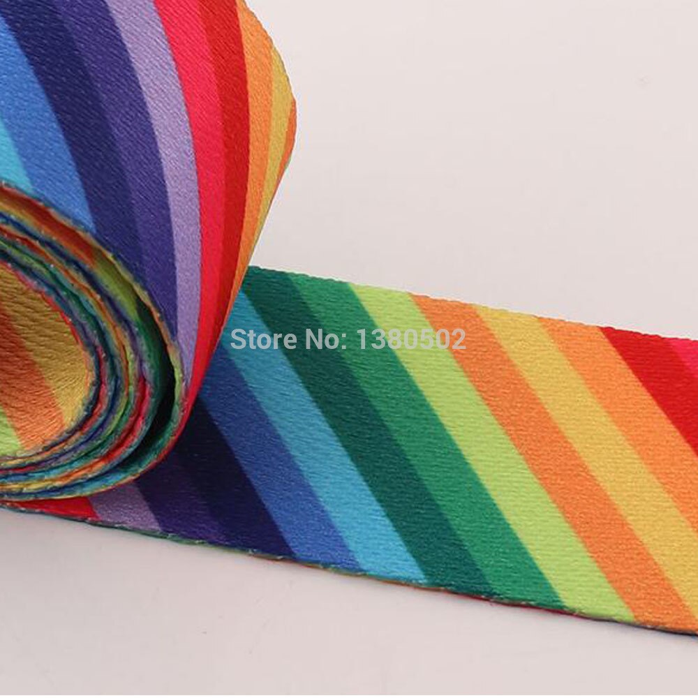 1/3/5/10 Yards 38mm breedte polyester/katoen Singels Regenboog kleur Strap Bag Riem kledingstuk Decoratie Naaien Accessoires