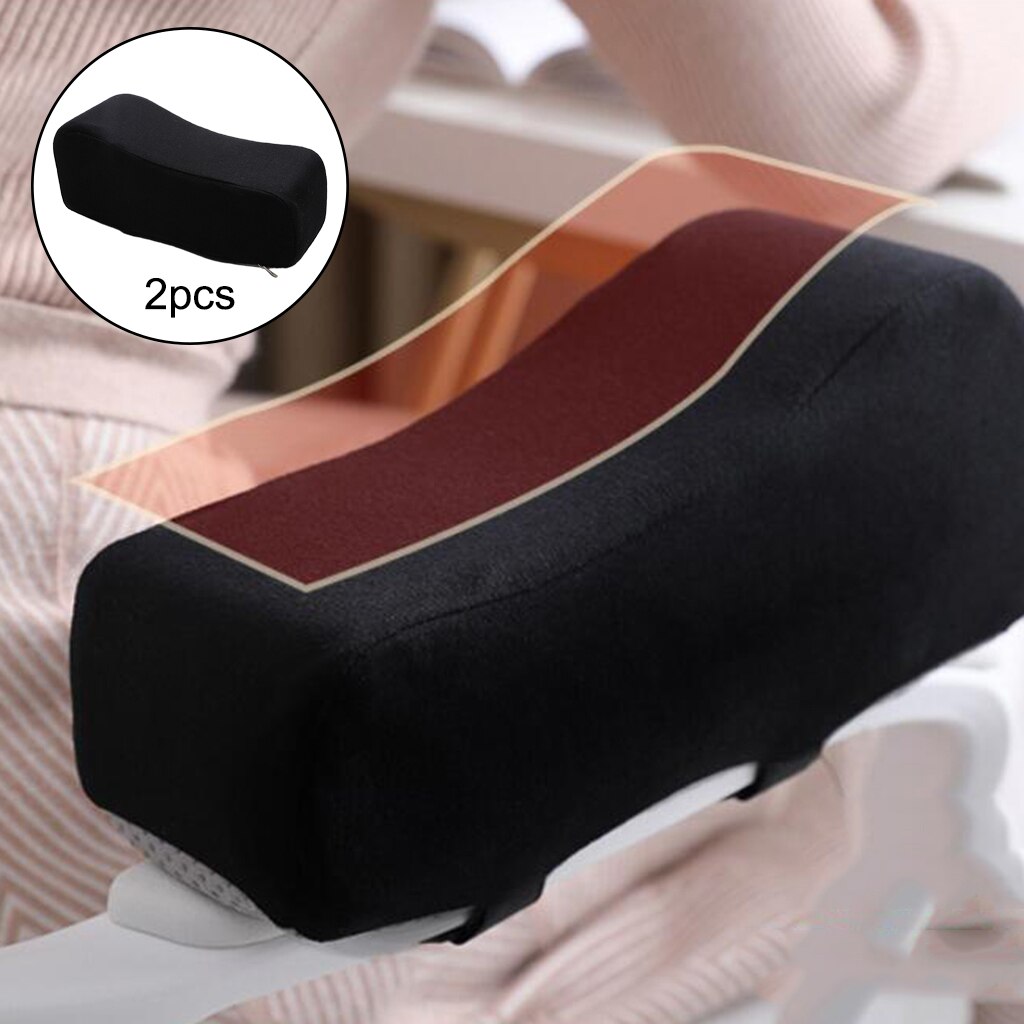 Coussin coudé en mousse à mémoire de forme pour chaise de bureau, 2 pièces, noir, confortable