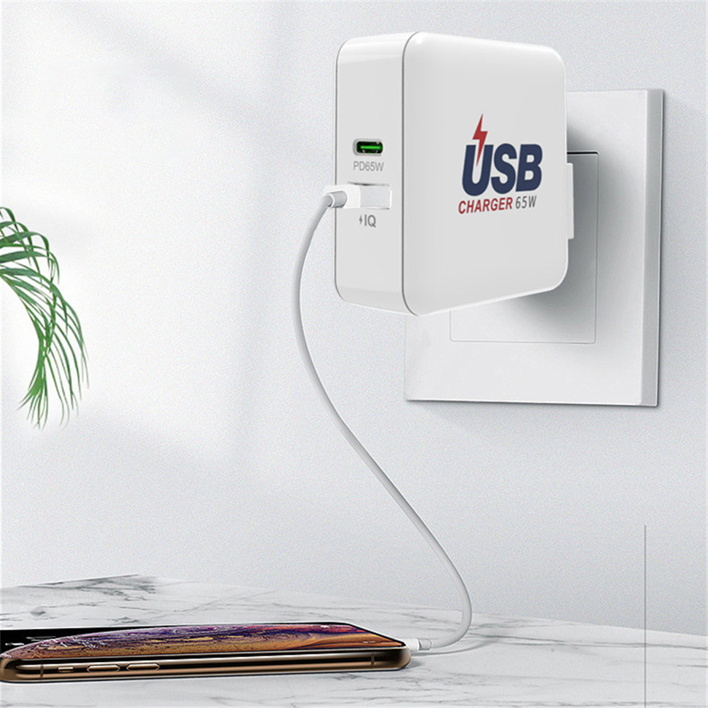 65W USB C caricabatterie rapido QC 3.0 tipo C PD 65W adattatore Desktop USB per Macbook Pro iPhone Xiaomi adattatore di alimentazione Tablet Laptop