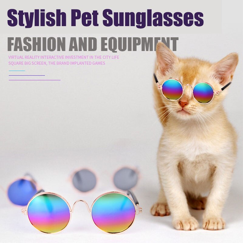 Neue 1 PC Pet Katze Sonnenbrille Mehrere Farben Runde Form Kleine Hunde Gläser Zubehör für Kätzchen Chihuahua Haustier Waren