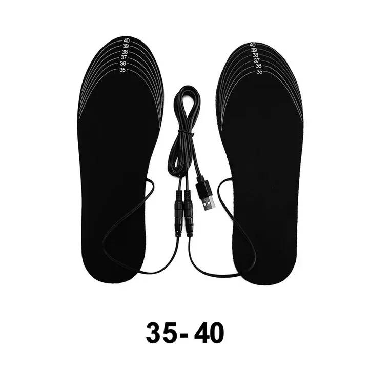 USB Oplaadbare Verwarmde Inlegzolen Maat 35-46 DIY Aanpasbare Elektrisch Verwarmde Schoenen Pad voor Outdoor Skiën Winter Voetwarmers: Beige