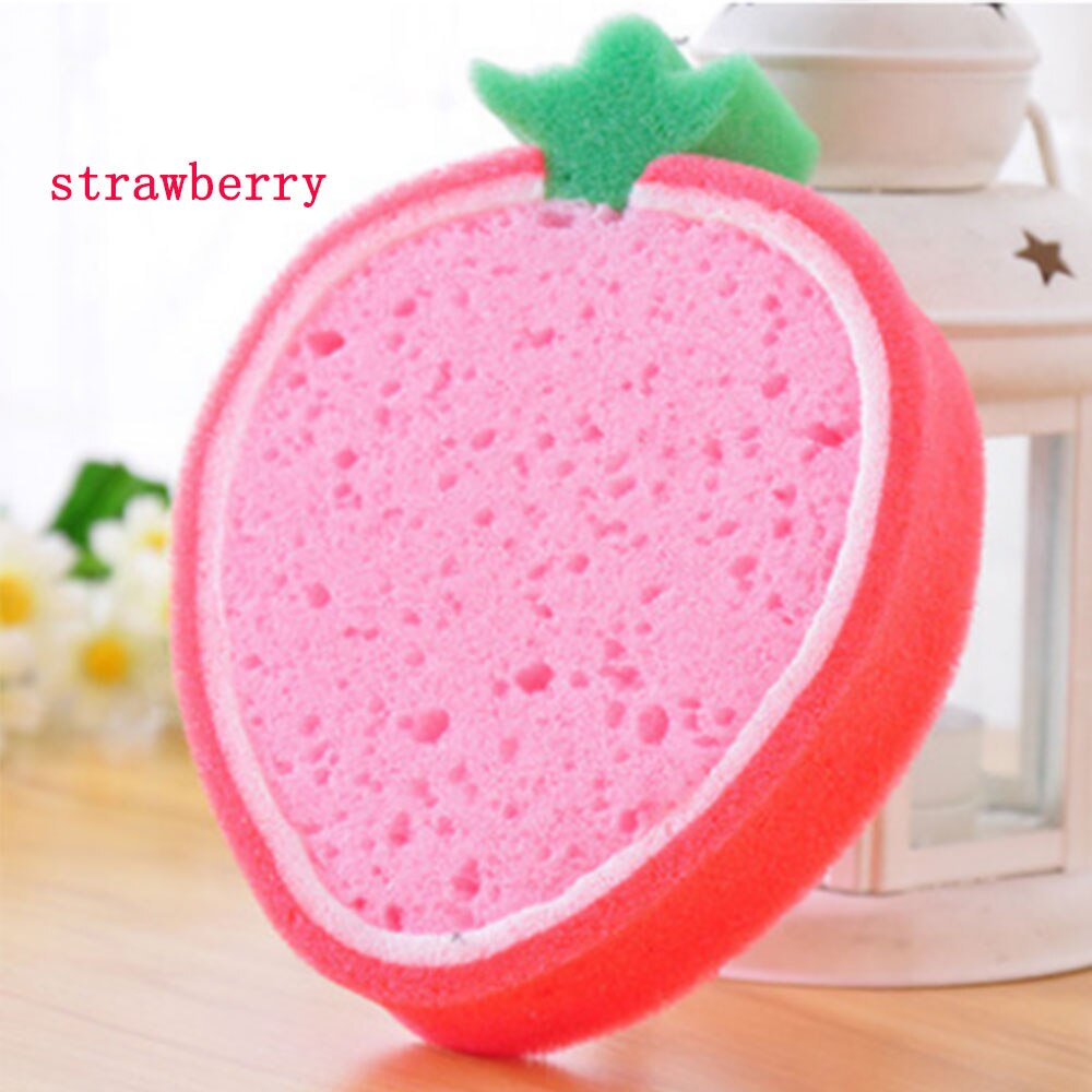 Con forma de fruta trapos de lavado plato toalla espesar almohadilla estropajo esponja paño fregado cocina práctico limpieza paños: caomei