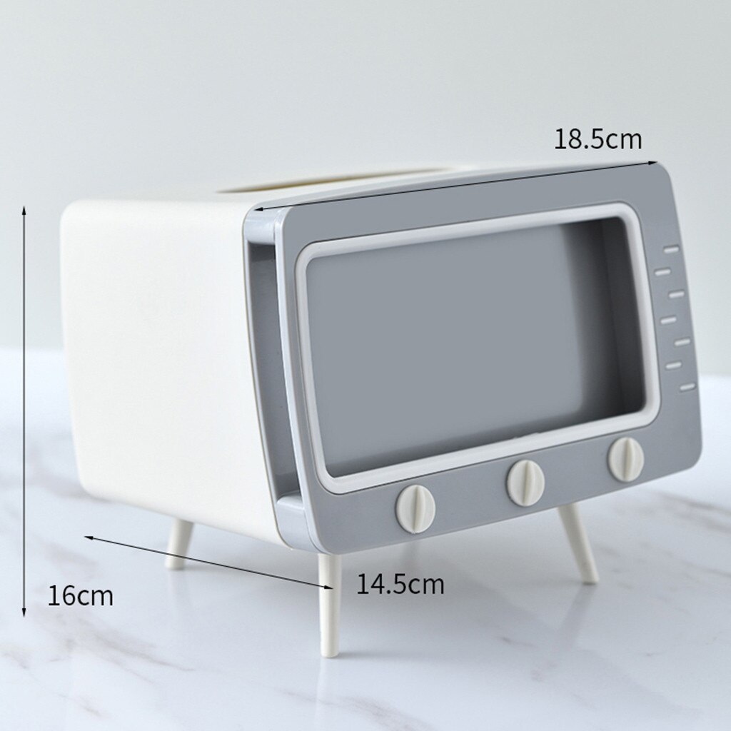 2 In 1 Tissue Doos Bureau Doos Creatieve Tv Verschijning Met Telefoon Stand # S