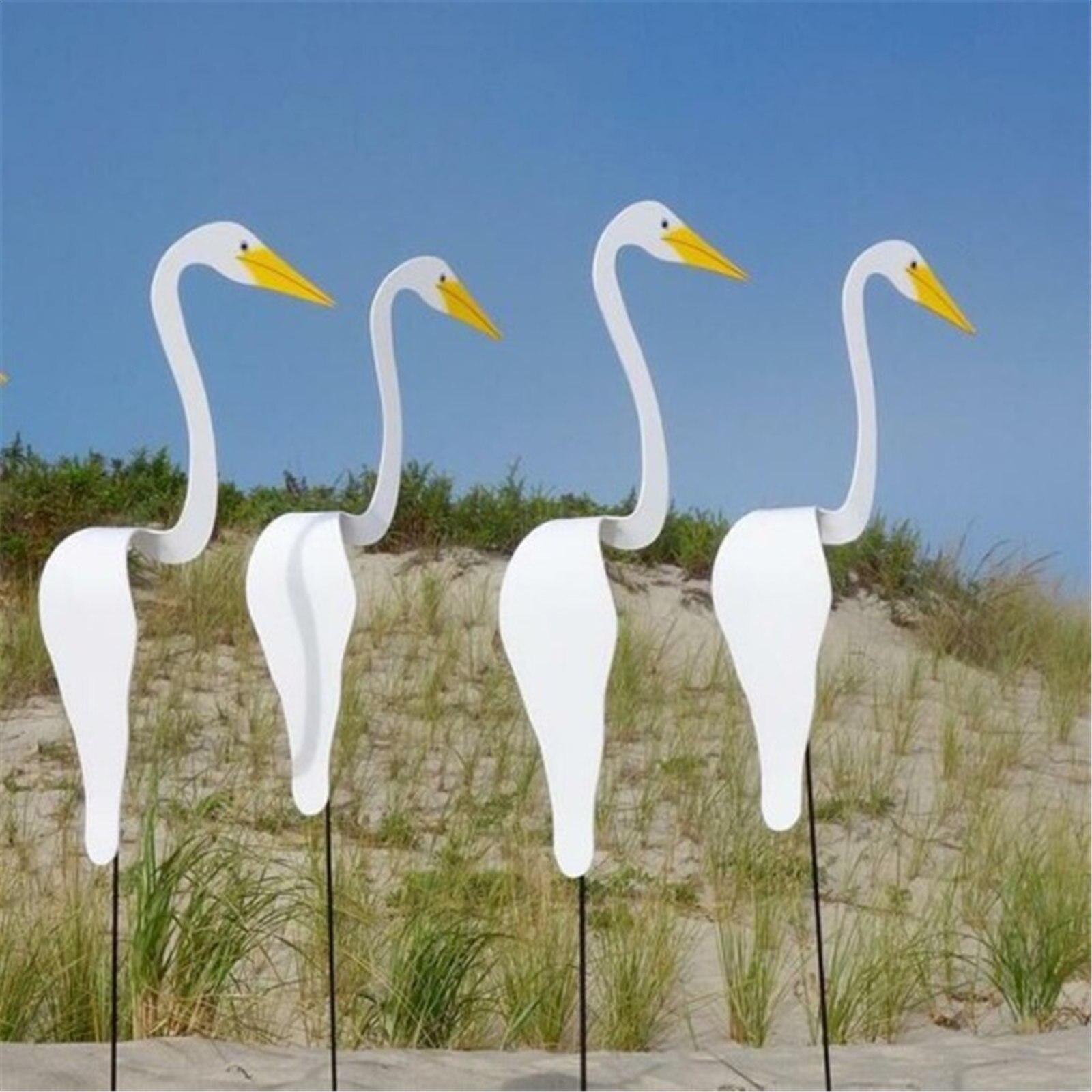 40CM Flamingo White Swirl Bird Garden Decoration Decorative White Duck Spin with The Breeze Home Garden Courtyard Deco