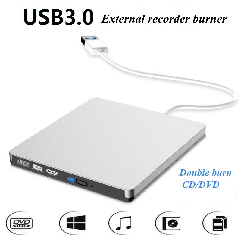 2 Kleuren Dvd Cd Externe Brander Reader Usb 3.0 Rw Optische Drive 12.7Mm Ultra-Dunne Lade Computer Notebook accessoires