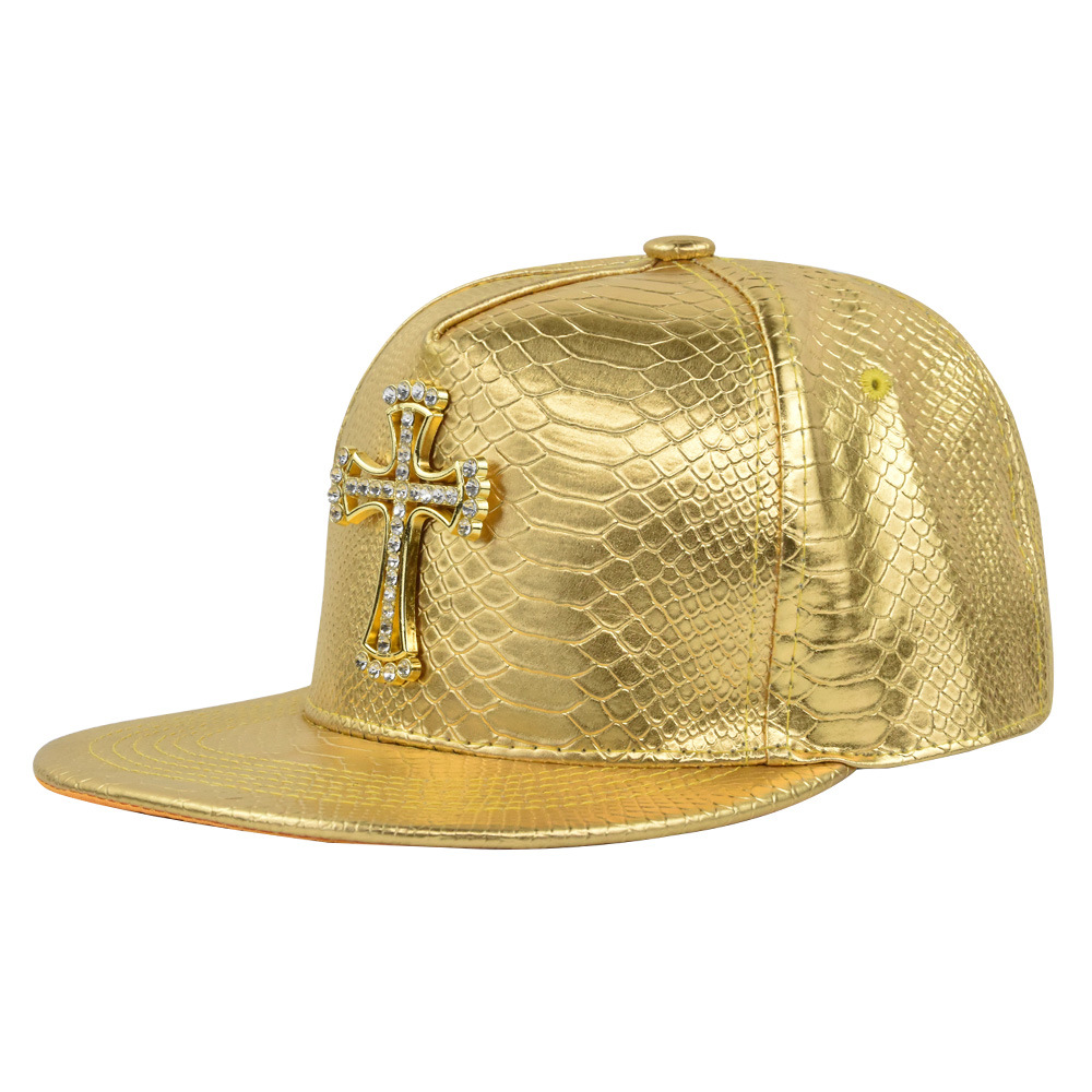 Hiphop-caps korset jesus metallmerkelapp breakdancing streetdance hatt med flat brem hiphop-caps med tettsittende passform ungdoms-tidevannscaps: Svart