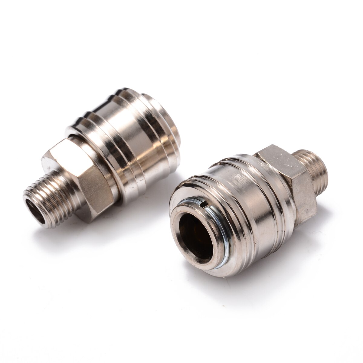 2pcs Female Compressor Connector 1/4 BSP Male Coupling Fitting Air Line Hose Quick Connector