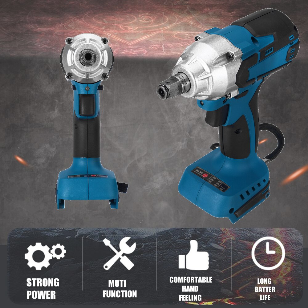 2-in-1 Electric Brushless Impact Wrench 18V 588 Nm screwdriver 1/2 Socket Wrench Drill Driver Power Tool For Makita Battery