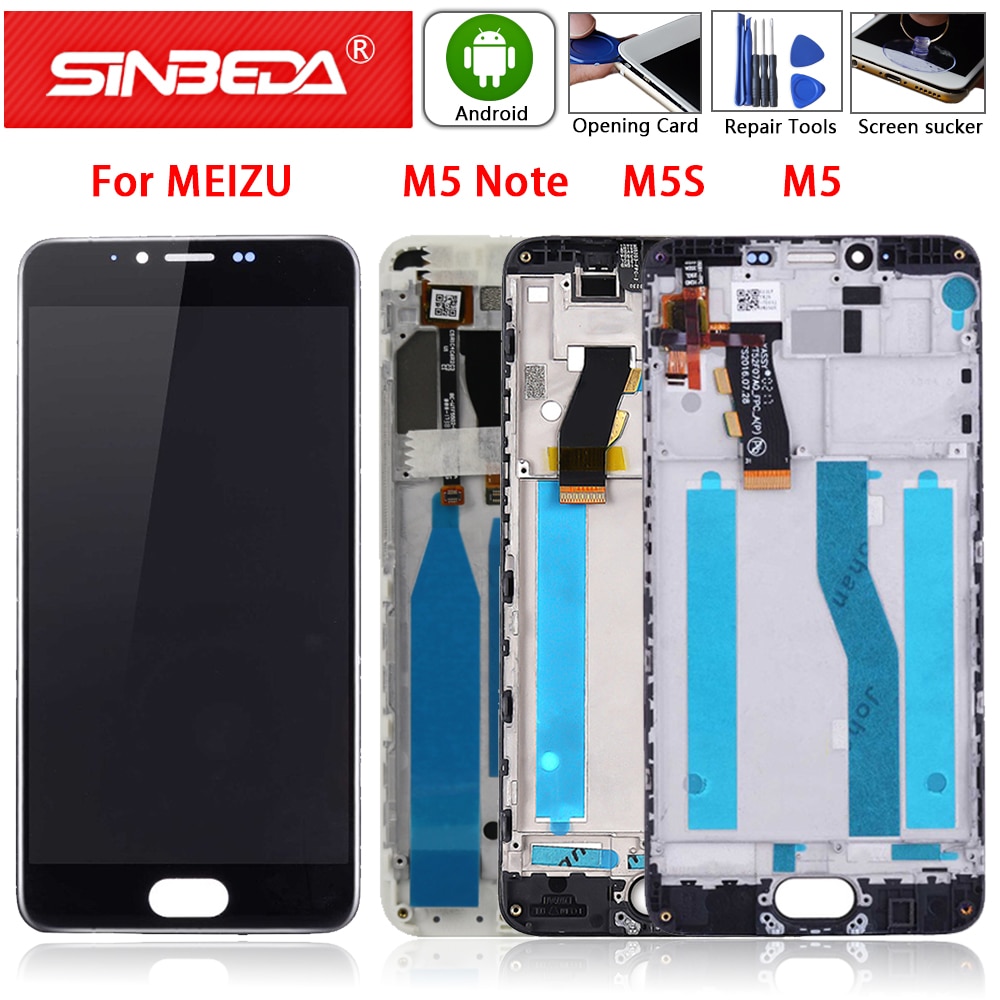 Originale Per Meizu M5 Nota M621H Display LCD Touch Screen con Telaio Per Meizu M5 M611H Schermo LCD Per MEIZU m5S/M5S mini M612H