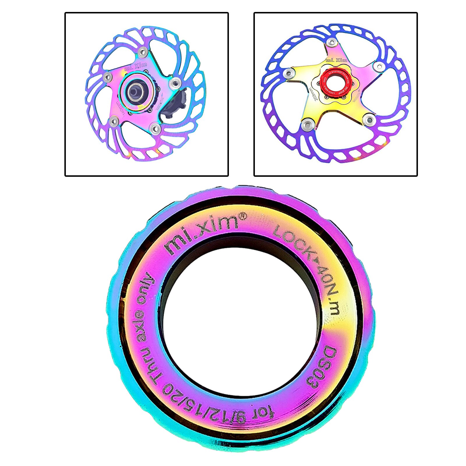 Bike Centerlock Schijfrem Om 6 Bolt Lockring Vat As Lock Schroef Cover Ring Adapter Shaft Rvs: Seven colors