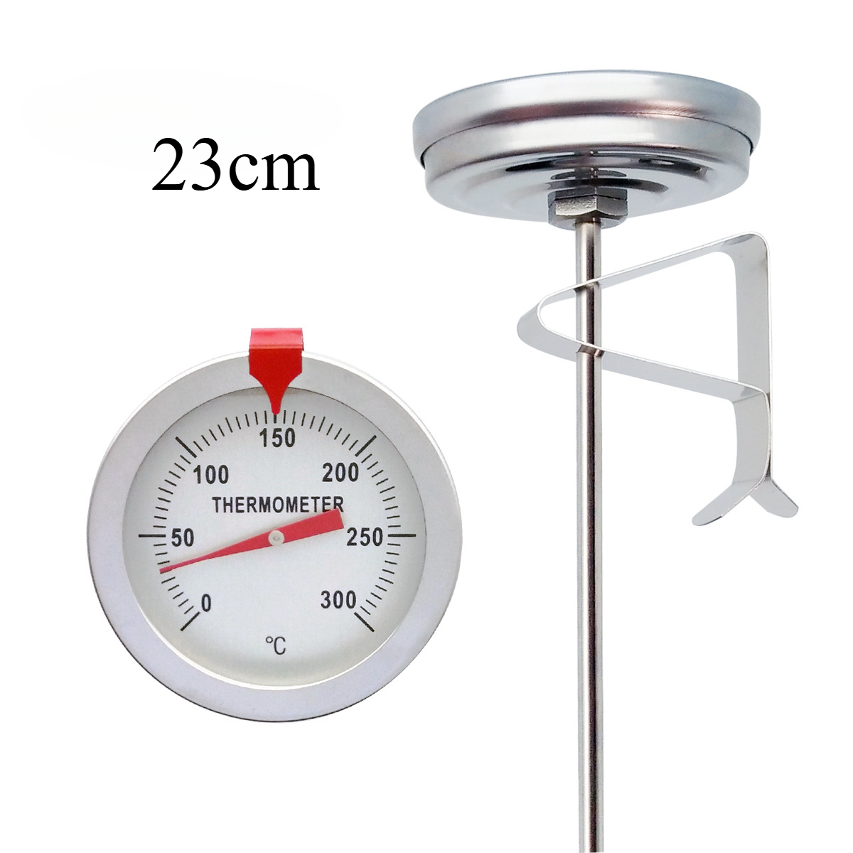 15/23/30cm- probers kaffe-melketermometer rustfritt stål kjøkkentermometer kaffe- og ostetilbehør til husholdningsbruk: Svart