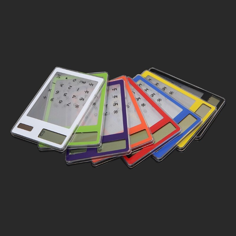 Slim LCD 8-Digit Display Clear Touch Screen Solar Calculator For School Office 28GE