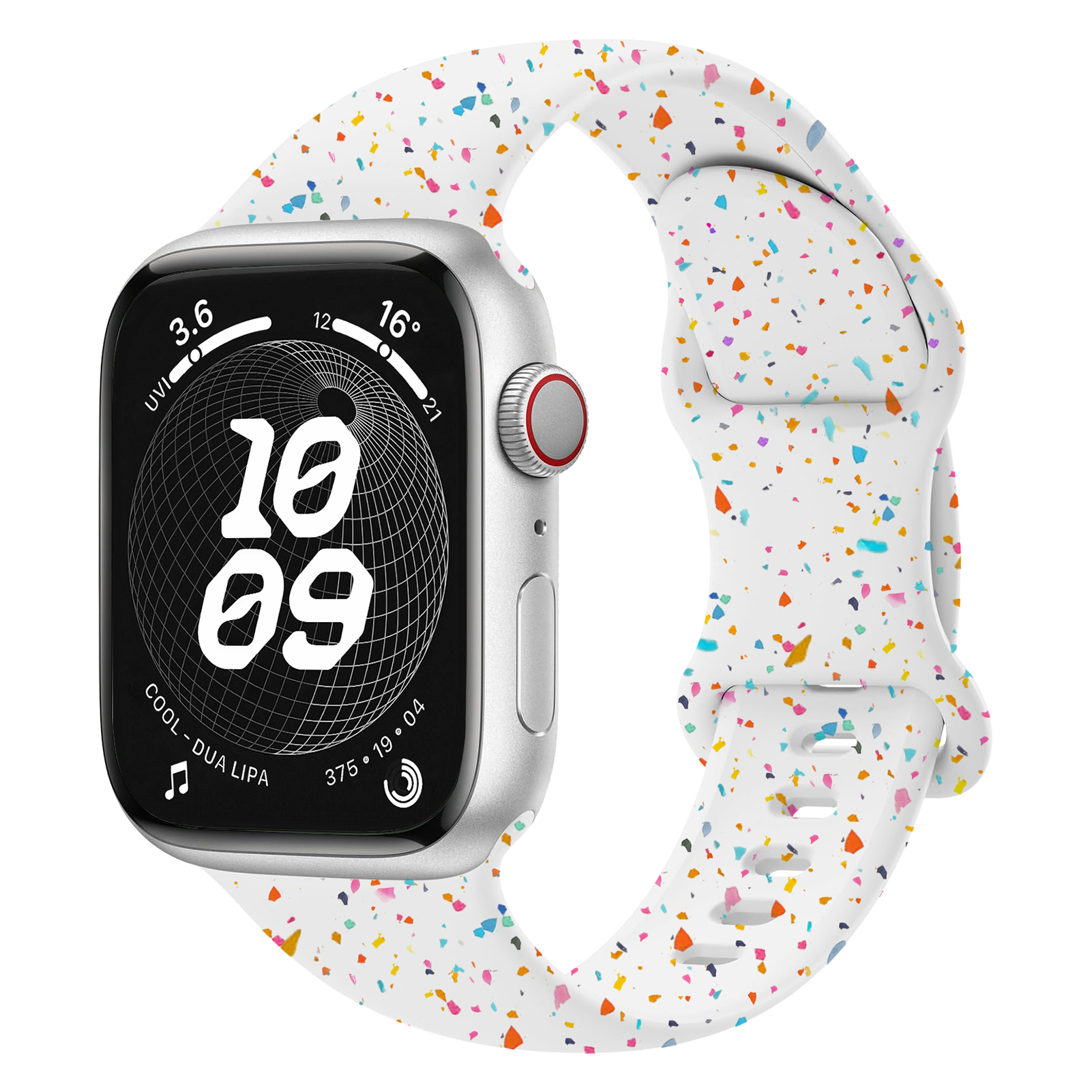 Boucle sport en silicone pour Apple Watch Band, 40mm, 45mm, 44mm, 41mm, 38mm, 49mm, Bracelet souple, iWatch Series 9, 8, 7, 6, 5, 3, SE Ultra 2 Strap: blanc argenté / 22 mm