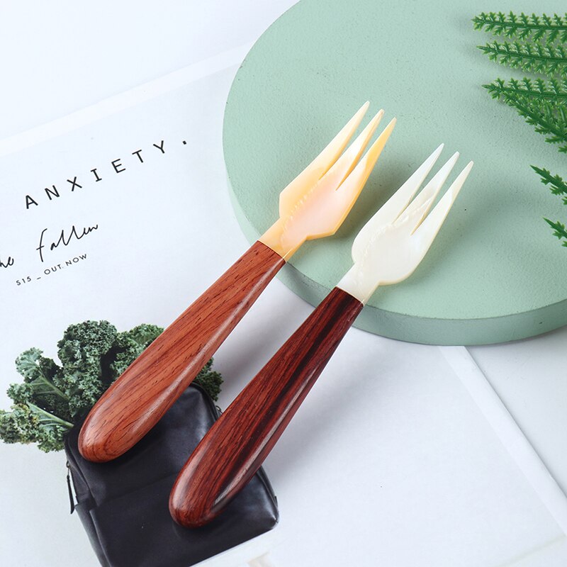 Natuurlijke Schelp Lepel Caviar Schelpen Vork Lepel Servies Taart Desserts: Fork