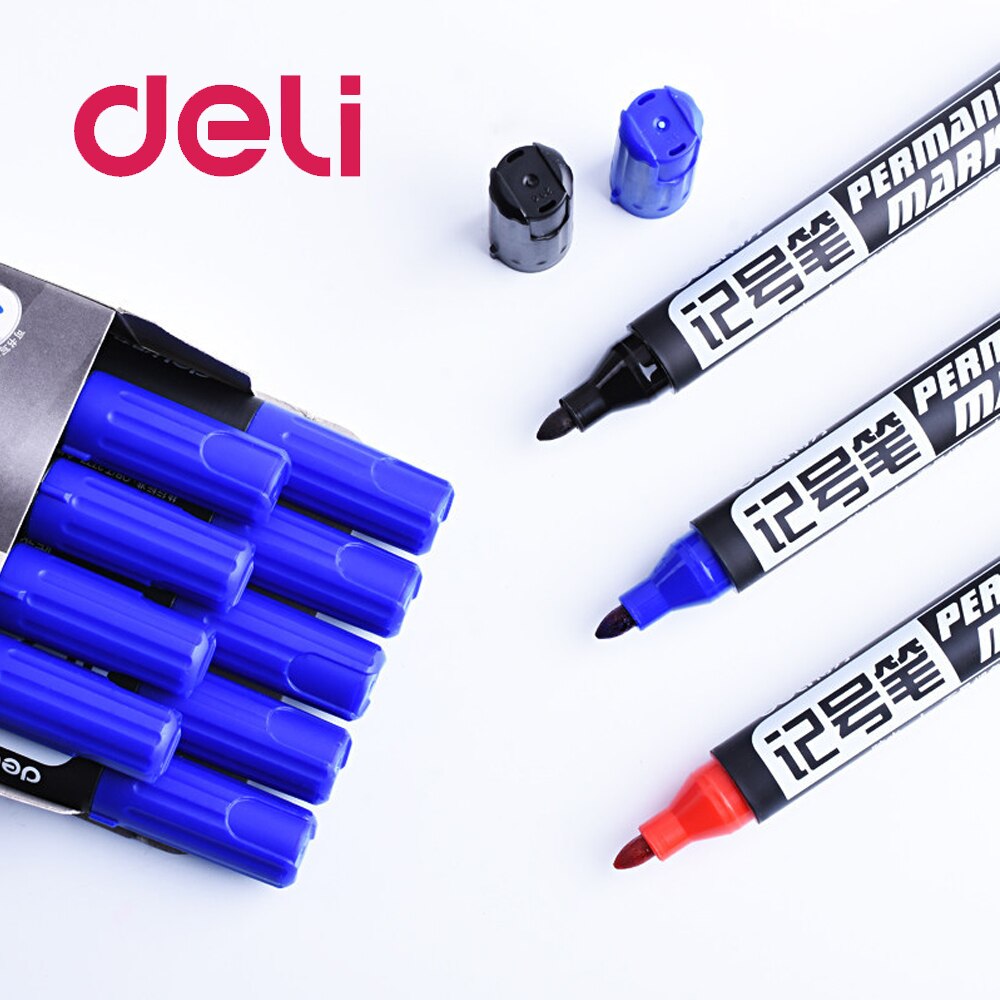 Deli 1Pcs Mix Kleur Marker Pen Schrijven Levert Hoofd Olie Plastic Marker Pen School & Kantoorbenodigdheden Diy Cd escolar Pen 6881