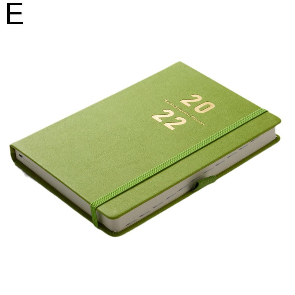 2022 A5 Agenda Planner Notebook Diary Notepad Daily Stationery Reminder Book Schedules Goals Weekly School Suppli Habit Not N0i4: green