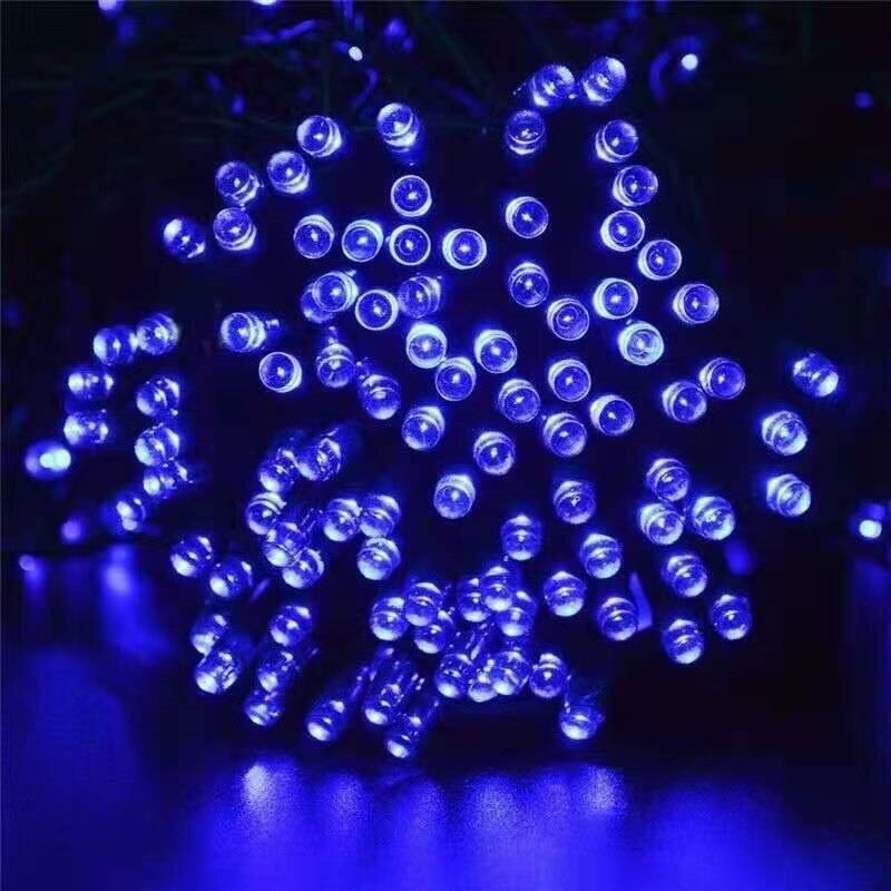 Buiten Solar String Light 300LED 8 Modi Solar Lamp Straat Waterdichte Voor Tuinen Wedding Valentines Kerst Kerstverlichting: Blue / 5M-20LED