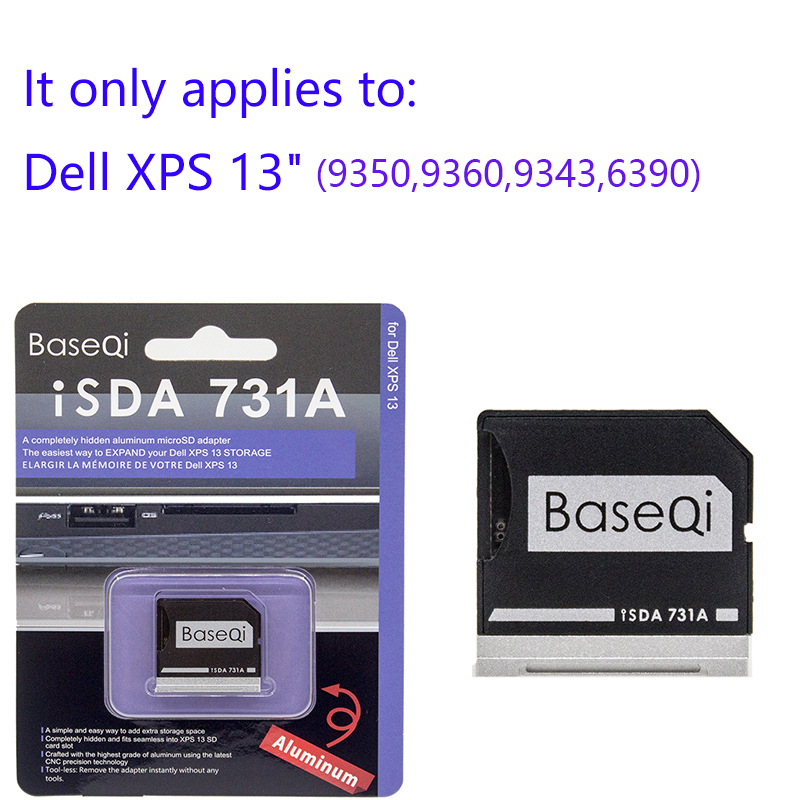 Baseqi Micro SD Adapter Metall Ninja Stealth Stick Extra Disk Card Reader für Dell XPS 13 "laptop MicroSD zu SD 731A Kartenleser