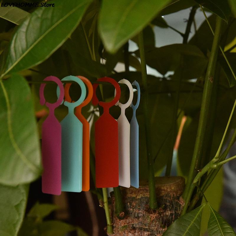 Etiquetas de plástico para plantas de vivero, marcador de maceta, etiquetas colgantes para invernadero, bonsái, Collar, 50 Uds.