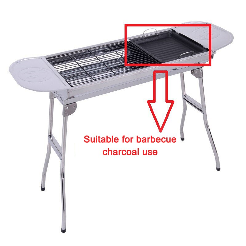 ikke-pinne tykk firkantet grillpanne med til hjelperhåndtak til utendørs grille og t8